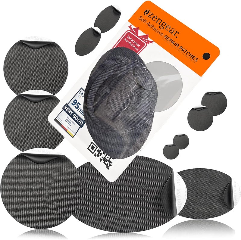 aZengear Repair Patches - Waterproof, Self-Adhesive, Tear-Cold-Heat-Resistant Polyester Fabric to Fix Down Jacket, Puffer, Snowsuit, Shoe, Tent, PVC, Clothing, Upholstery (Graphite) - Image 1